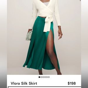 REFORMATION VLORA SILK SKIRT